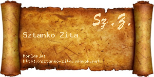 Sztanko Zita névjegykártya